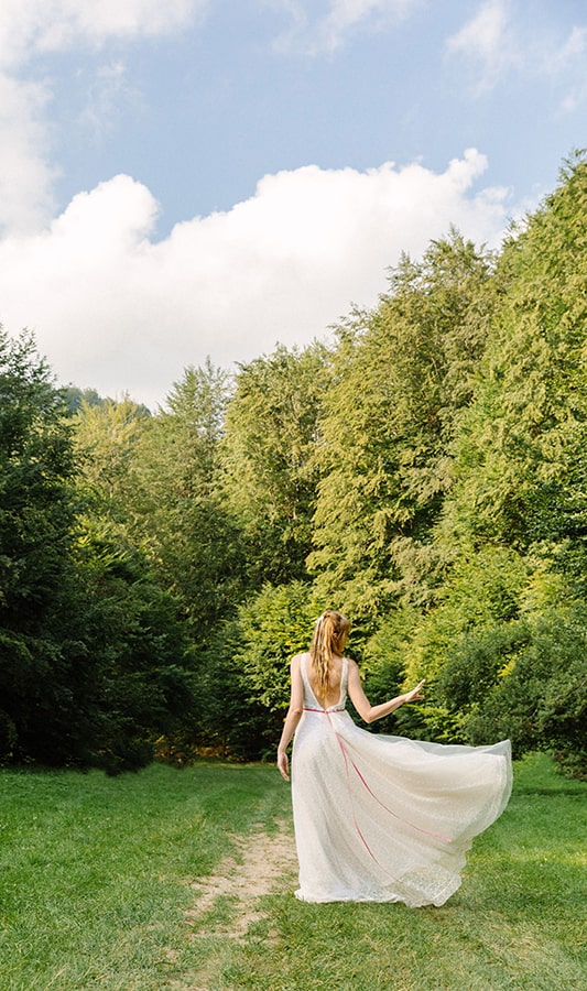 a bride in nature